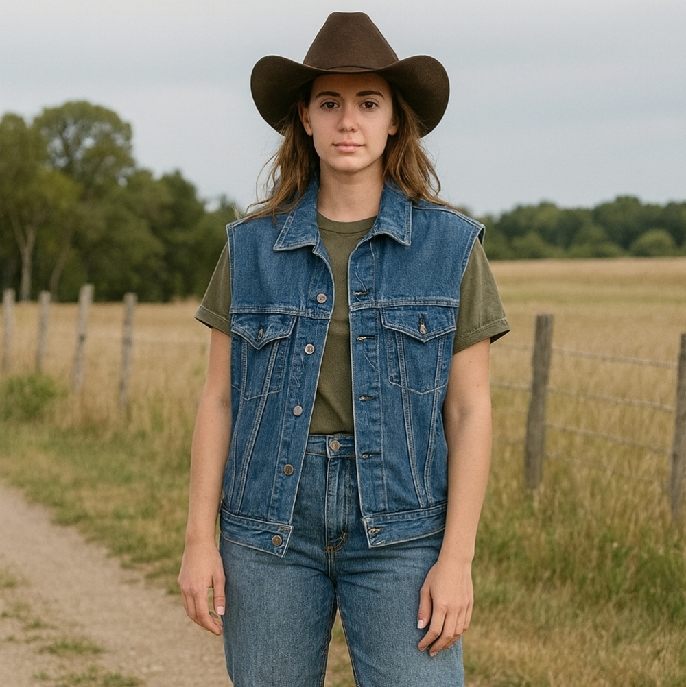 90's Western Denim Vest